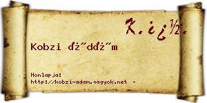 Kobzi Ádám névjegykártya